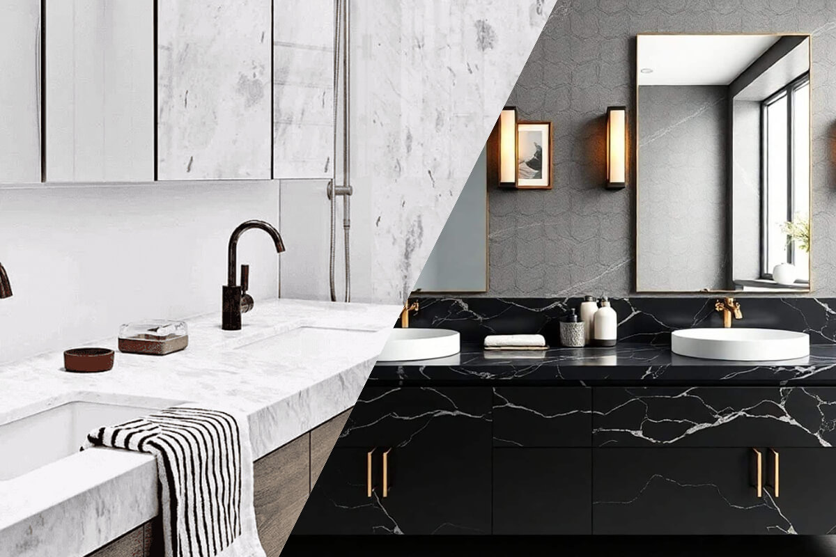 Quartz vs Marble Bathroom Worktop
